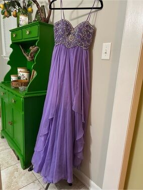 Dave & Johnny Purple Jeweled Beaded Evening Bodice
